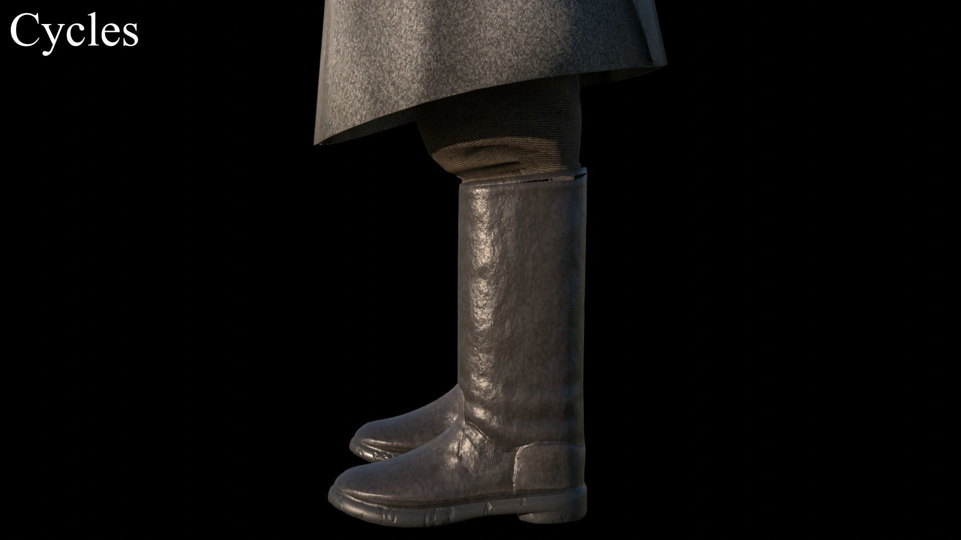 Caucasian or Cossack Character Costume Low-poly 3D model_42