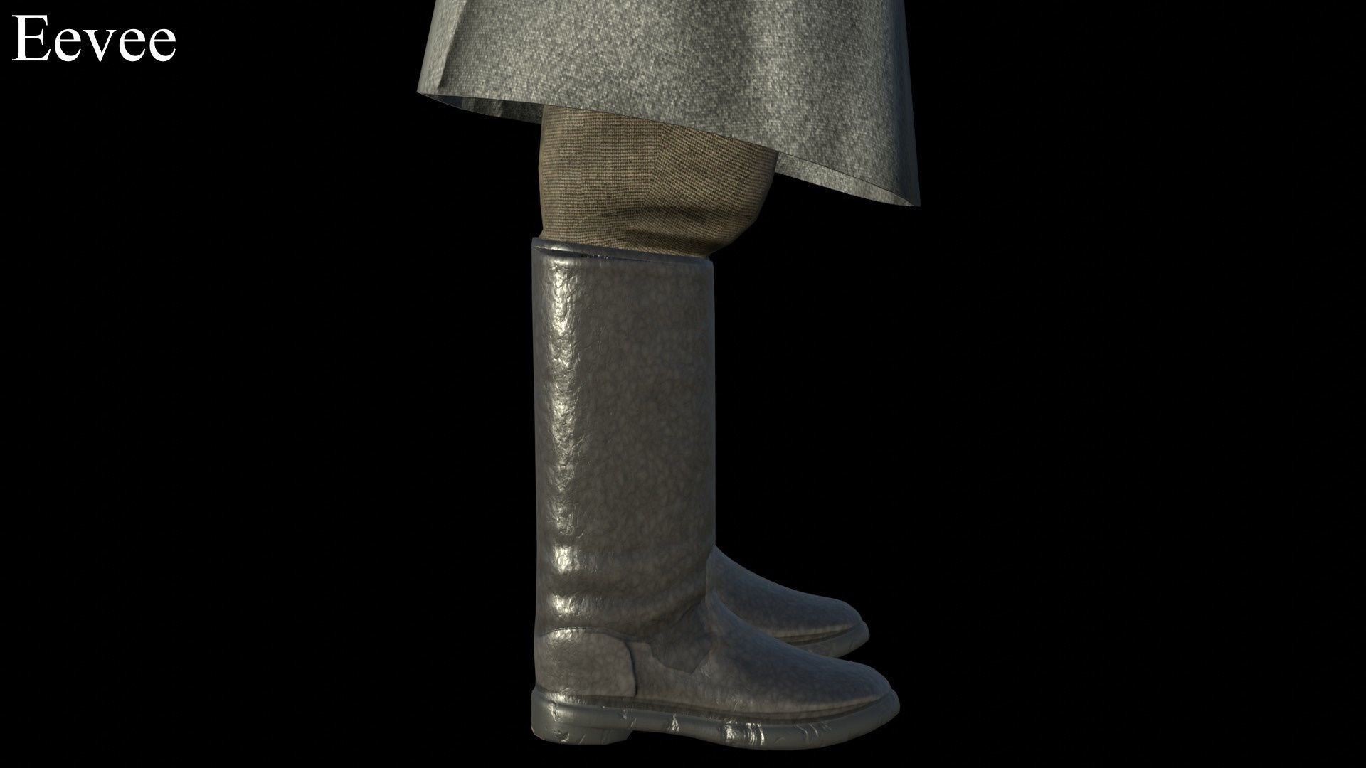 Caucasian or Cossack Character Costume Low-poly 3D model_24