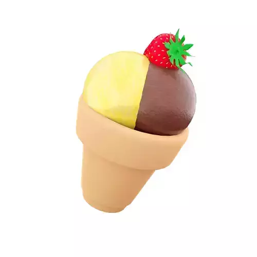  3d render sundae ice cream icon 3D model