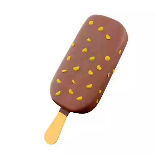 3d popsicle with a nuts icon