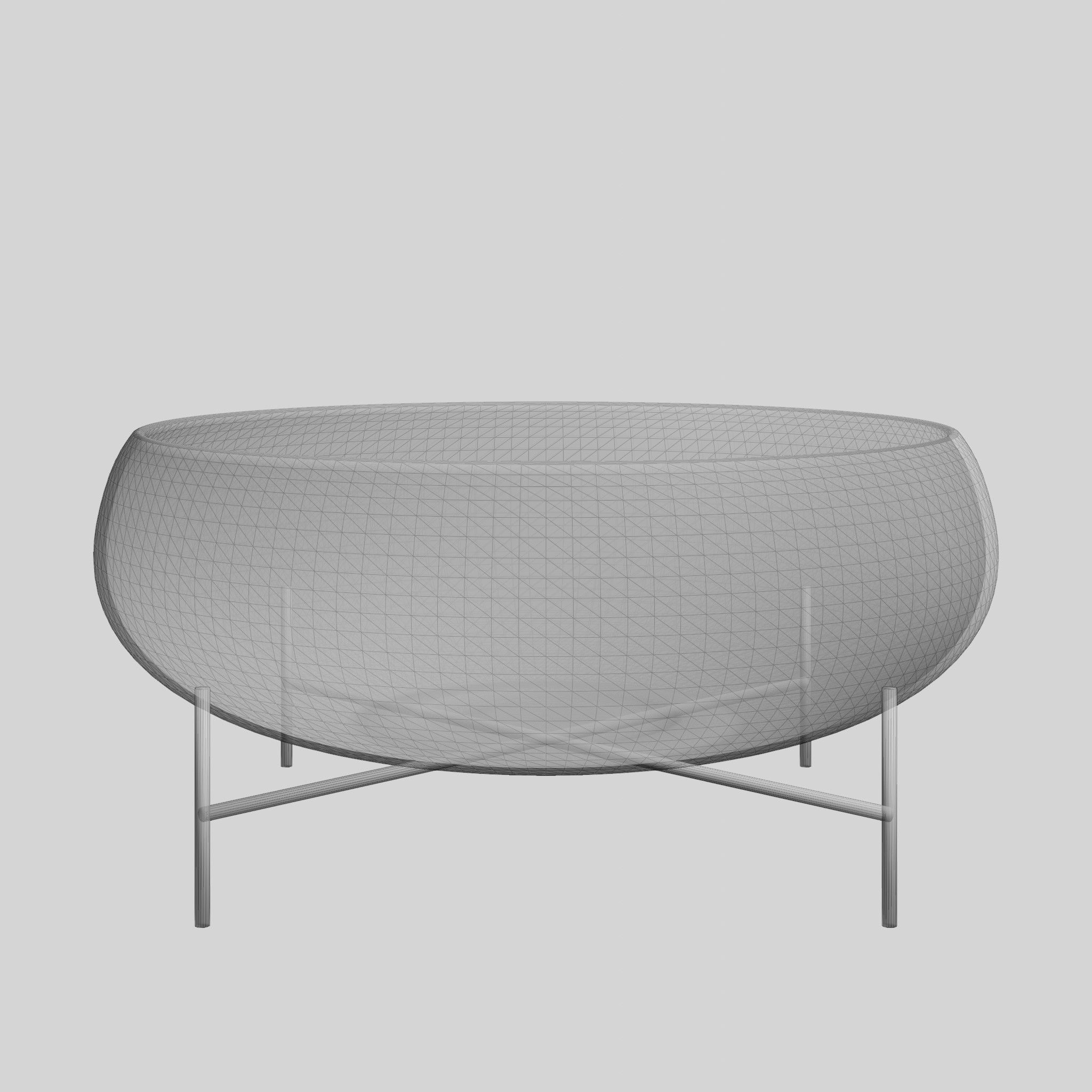 Bowl with Stand Low-poly 3D model_7