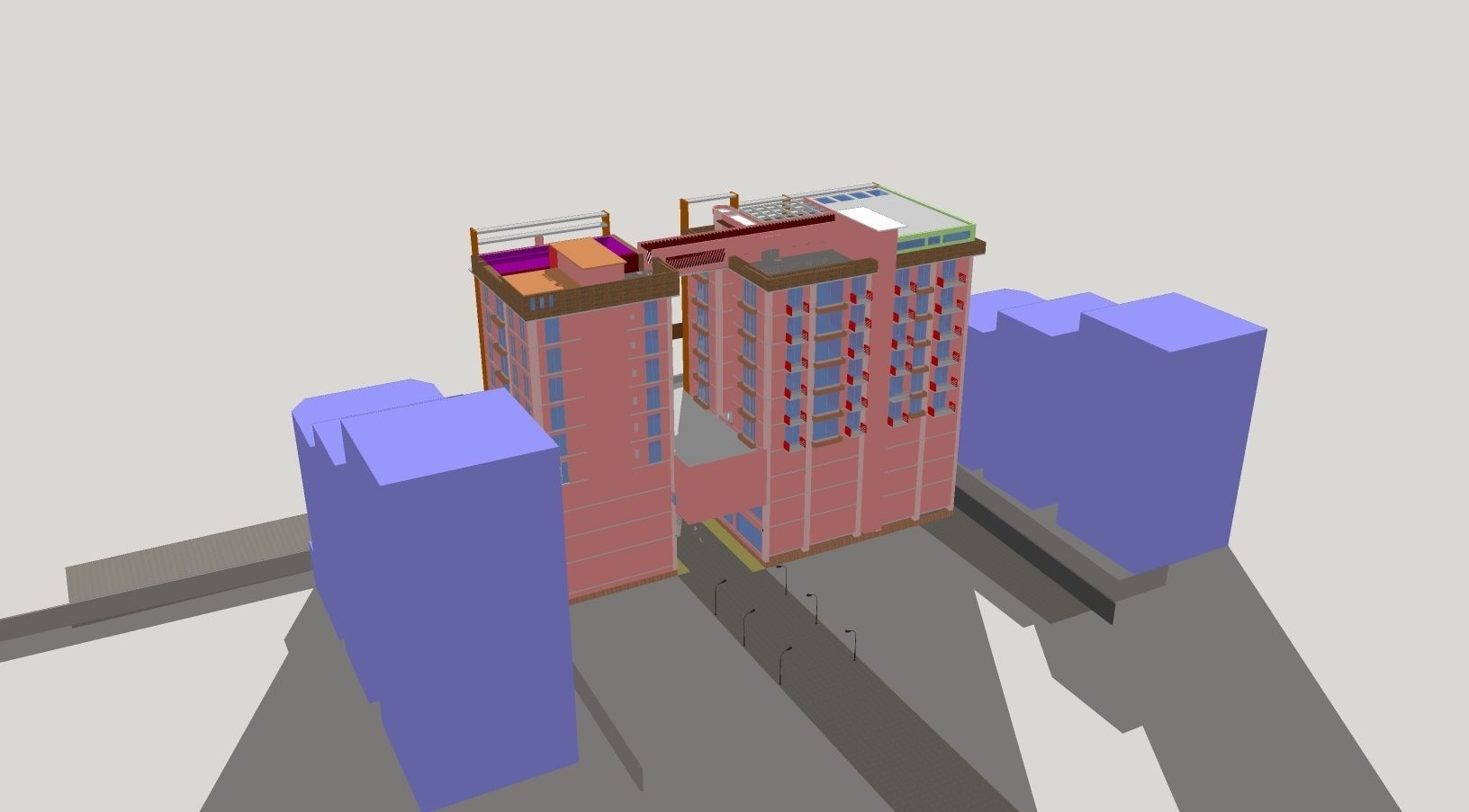 Mixed Used Commercial Building 3D model_3