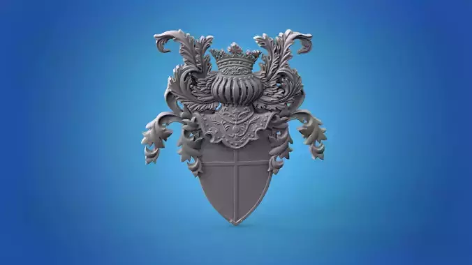 Coat of arms 3D model STL for CNC router and 3D printing 3D print model
