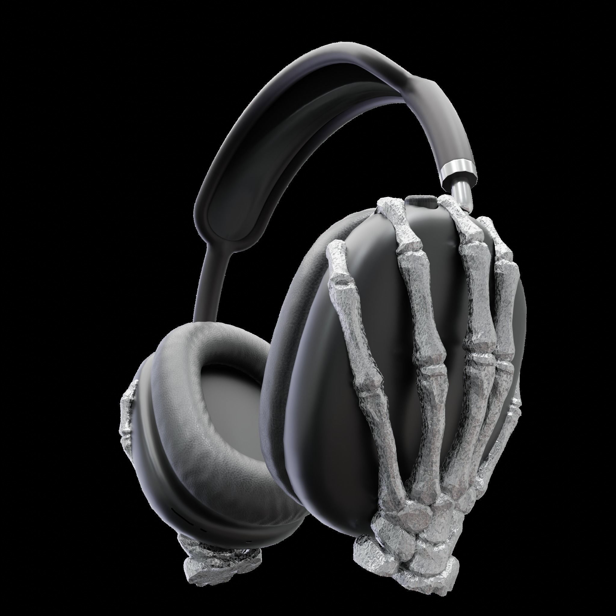 SKELETON HAND Attachments for AIRPODS MAX 3D print model_6