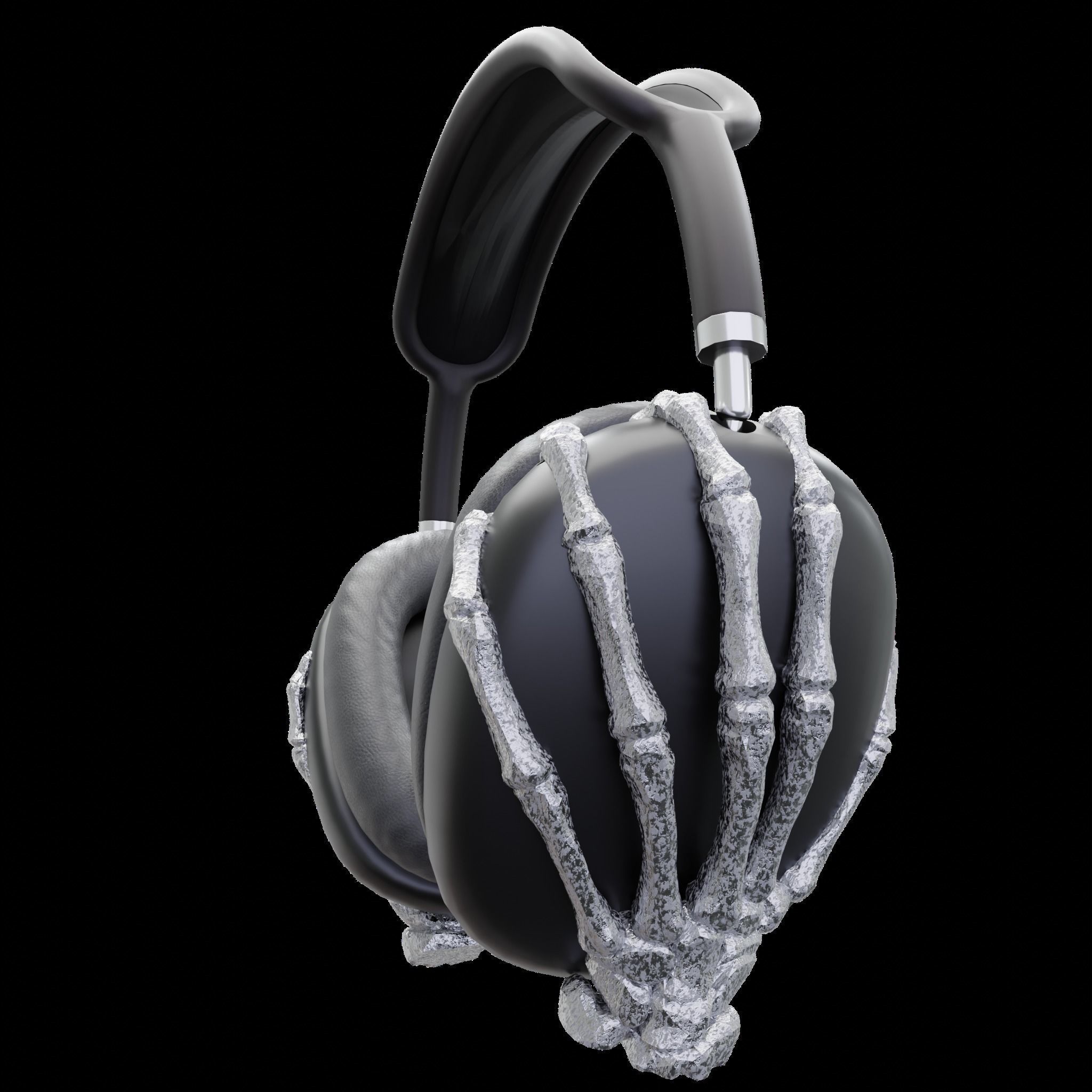 SKELETON HAND Attachments for AIRPODS MAX 3D print model_9
