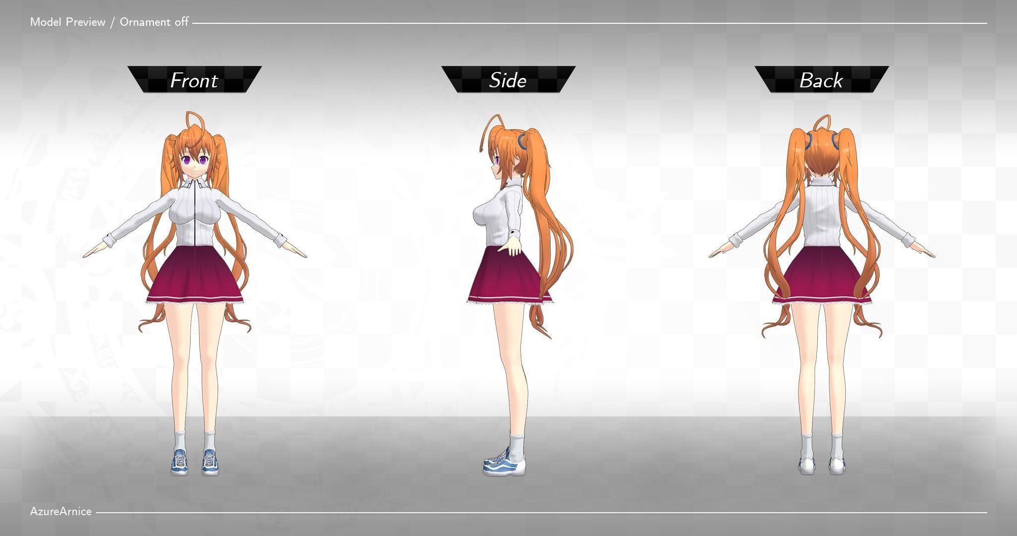 Highschool DxD - Irina Shidou MMD Model Low-poly 3D model_7
