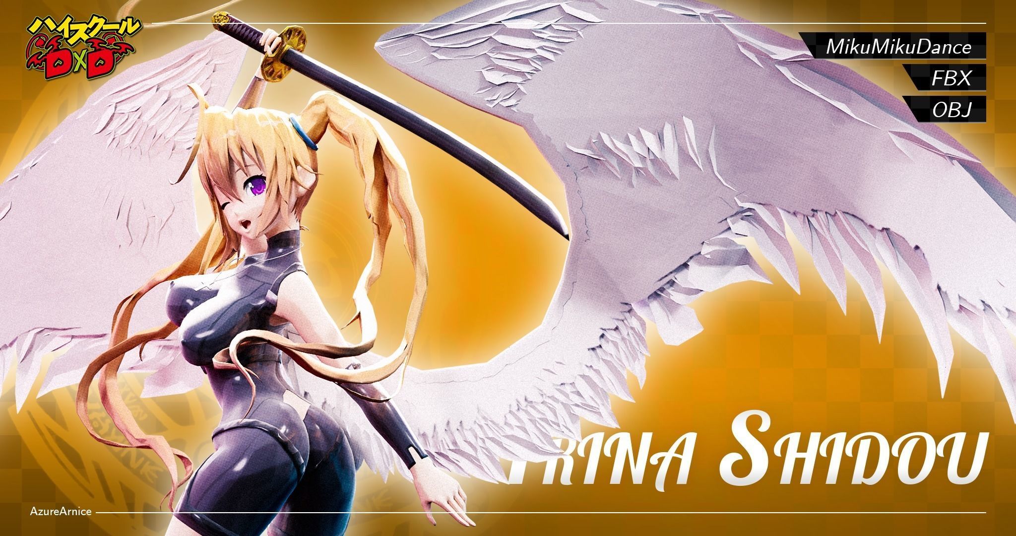 Highschool DxD - Irina Shidou MMD Model Low-poly 3D model_2