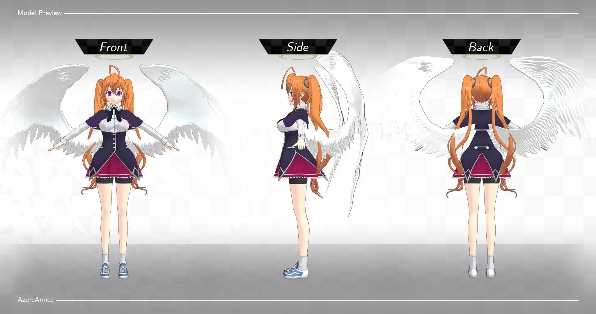 Highschool DxD - Irina Shidou MMD Model Low-poly 3D model_6