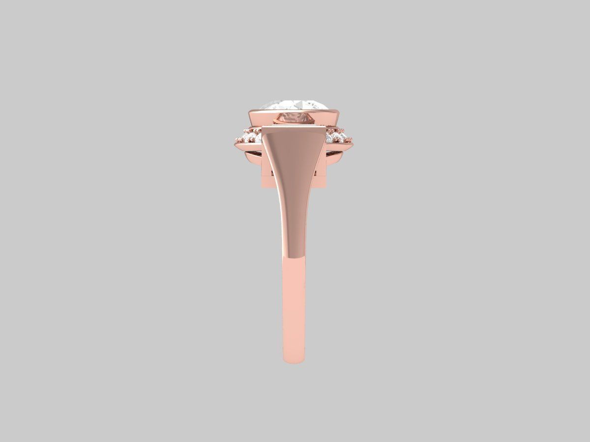 3 Stone Engagement Ring  3D print model_10