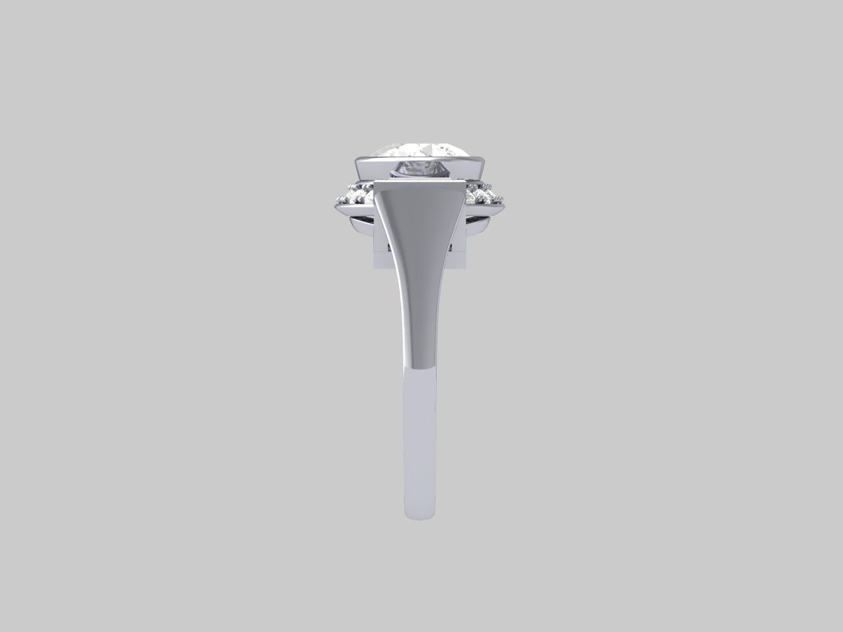 3 Stone Engagement Ring  3D print model_11