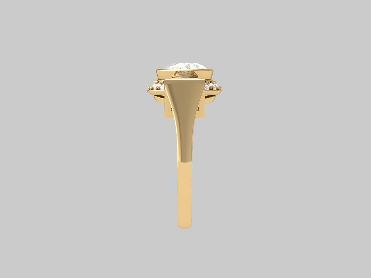 3 Stone Engagement Ring  3D print model_9