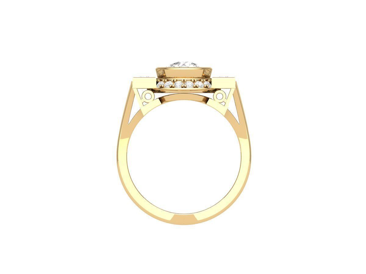 3 Stone Engagement Ring  3D print model_8