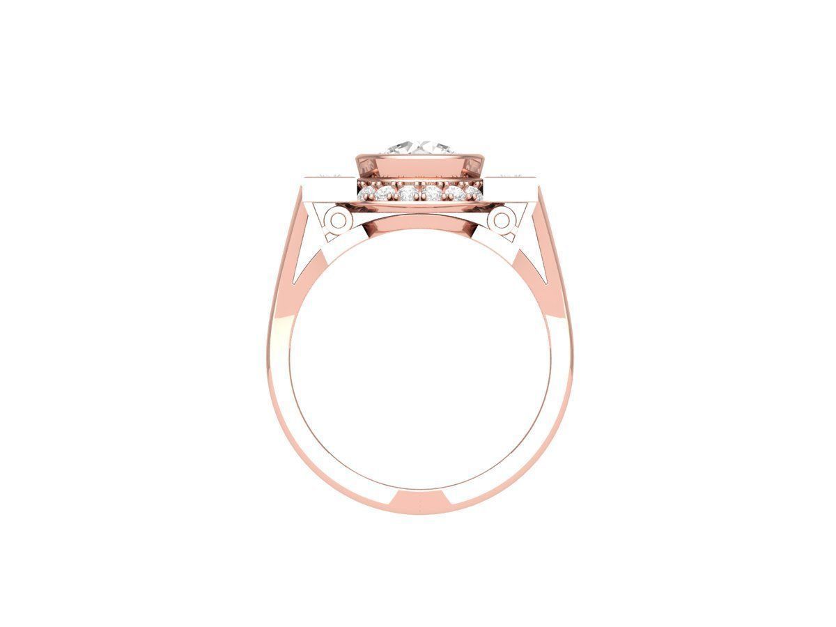 3 Stone Engagement Ring  3D print model_6