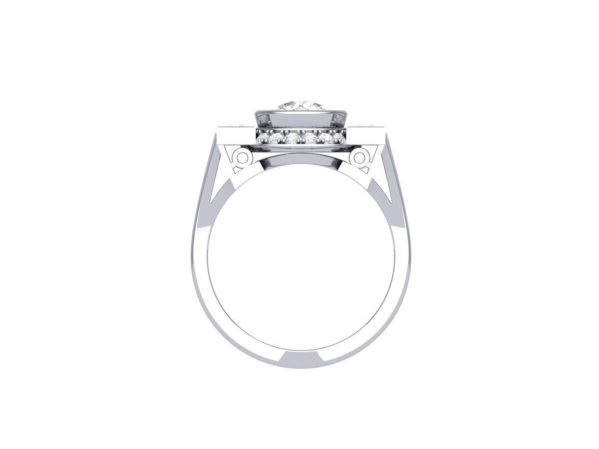 3 Stone Engagement Ring  3D print model_7