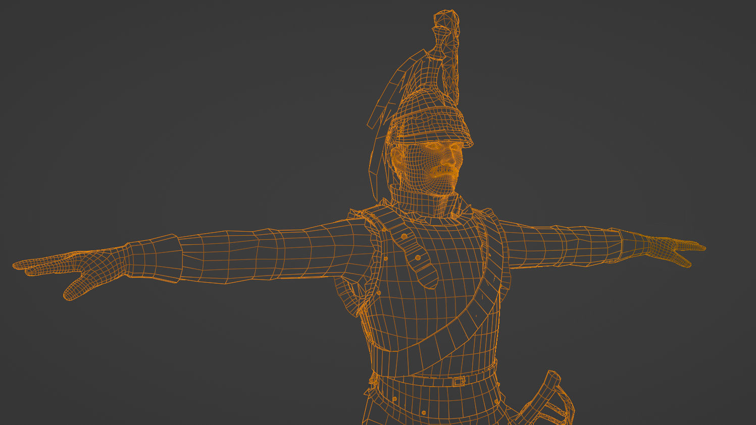 Napoleonic Cuirassier T-Pose 3D model_5