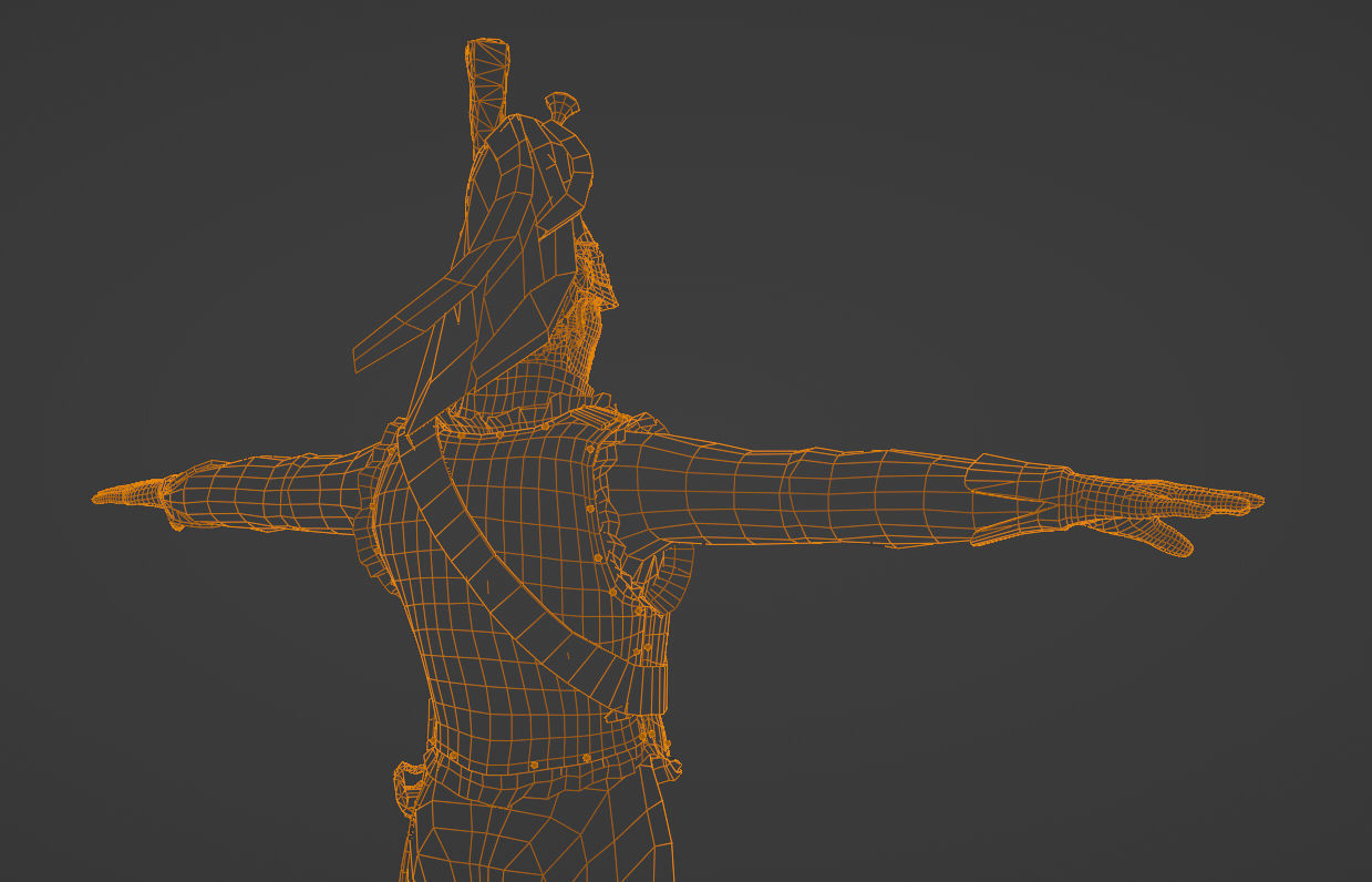 Napoleonic Cuirassier T-Pose 3D model_6