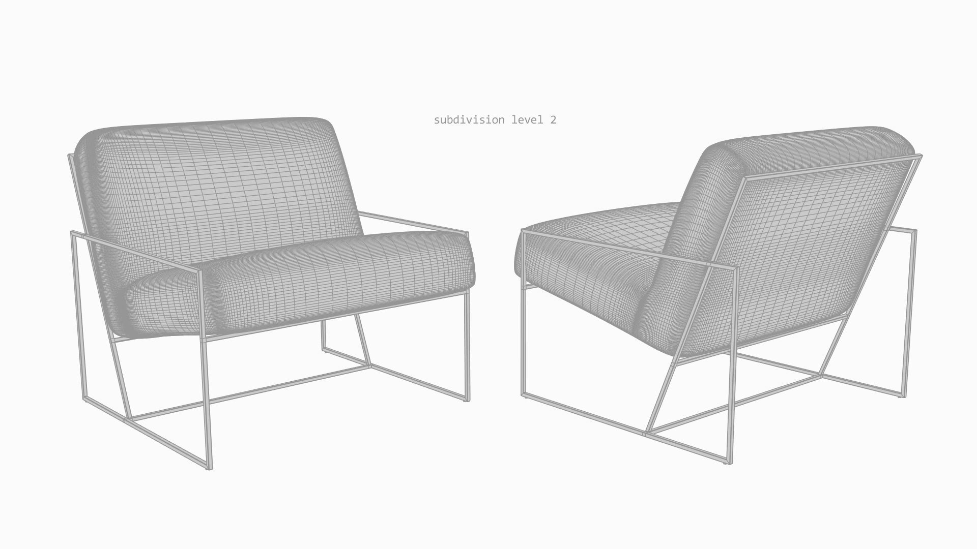 Marsden Chair - Subdivision geometry Low-poly 3D model_15