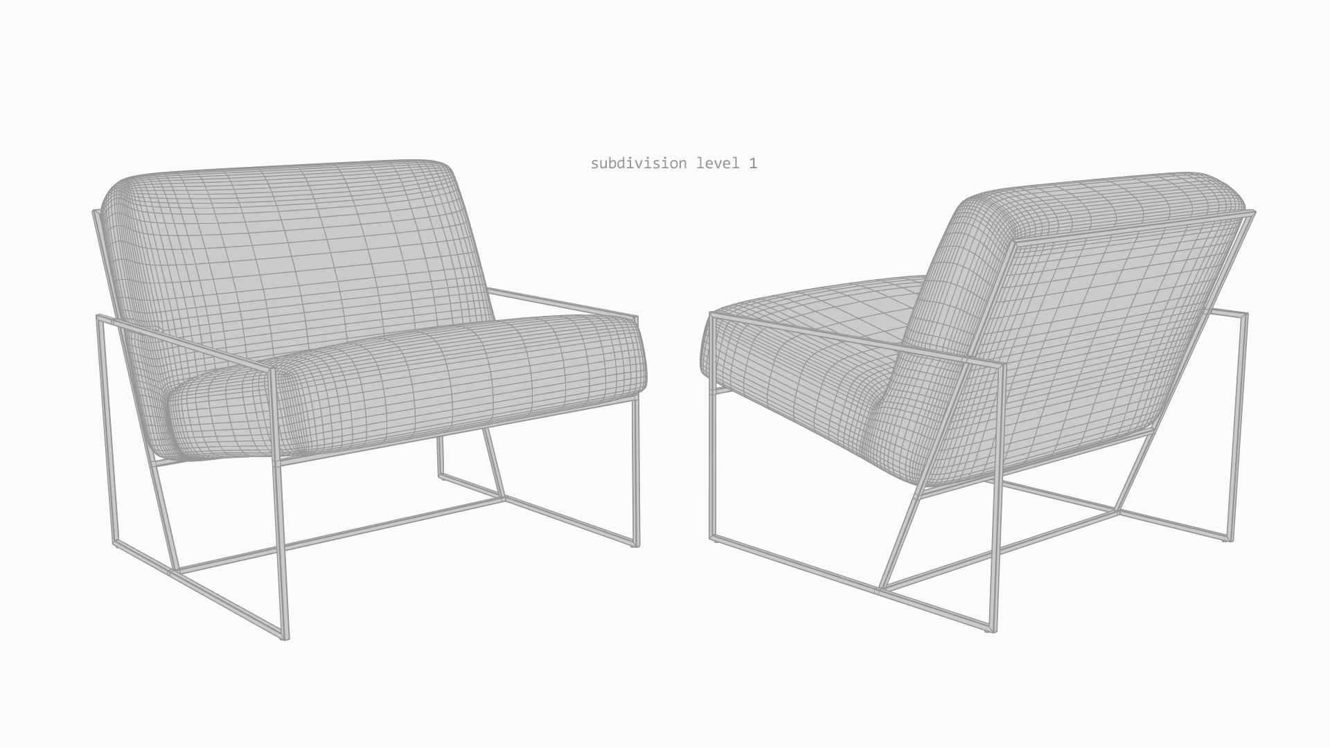 Marsden Chair - Subdivision geometry Low-poly 3D model_14