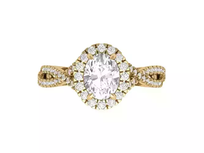 Oval Art Deco Ring 3D print model