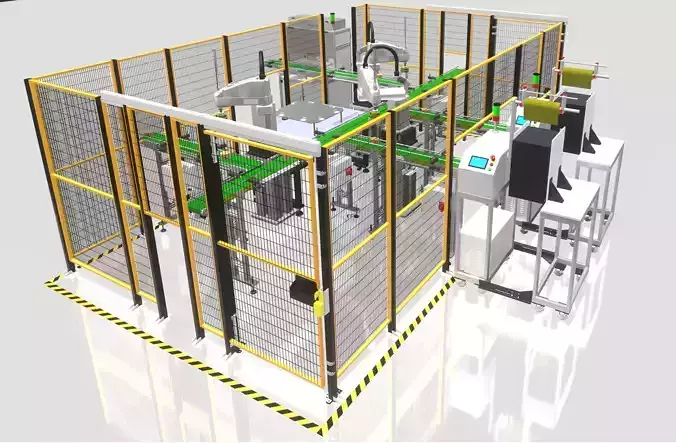 FULL - Line Pick And Place Scara Robot 3D model