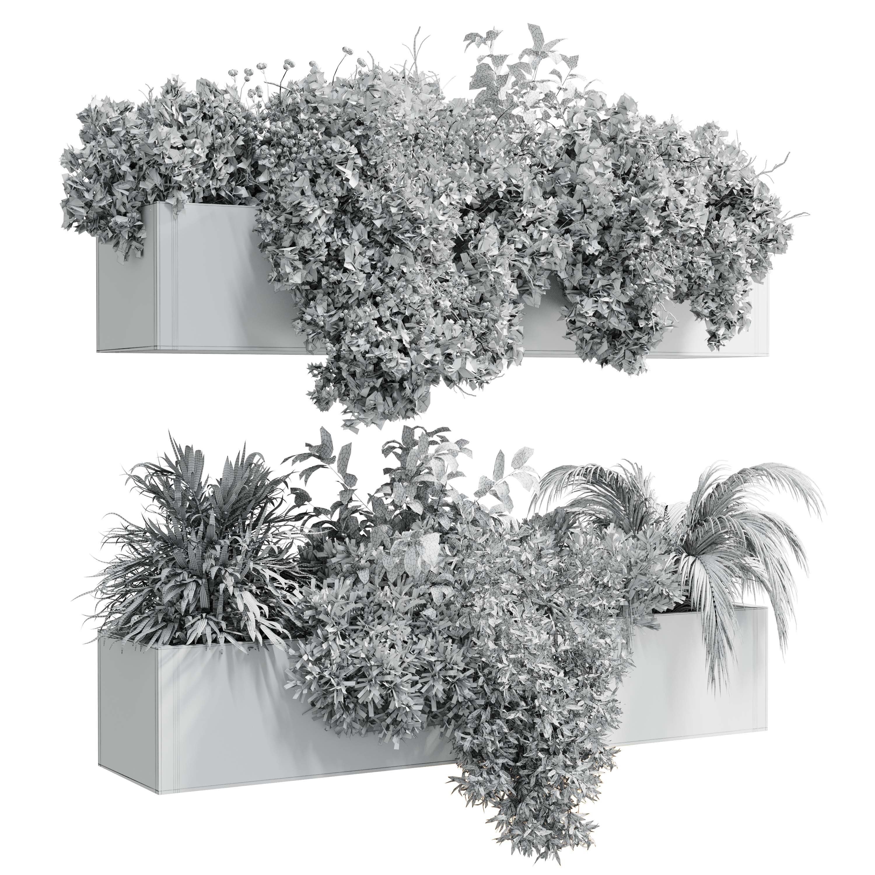 wall plant - hanging plants balcony plants outdoor plant  Low-poly 3D model_4