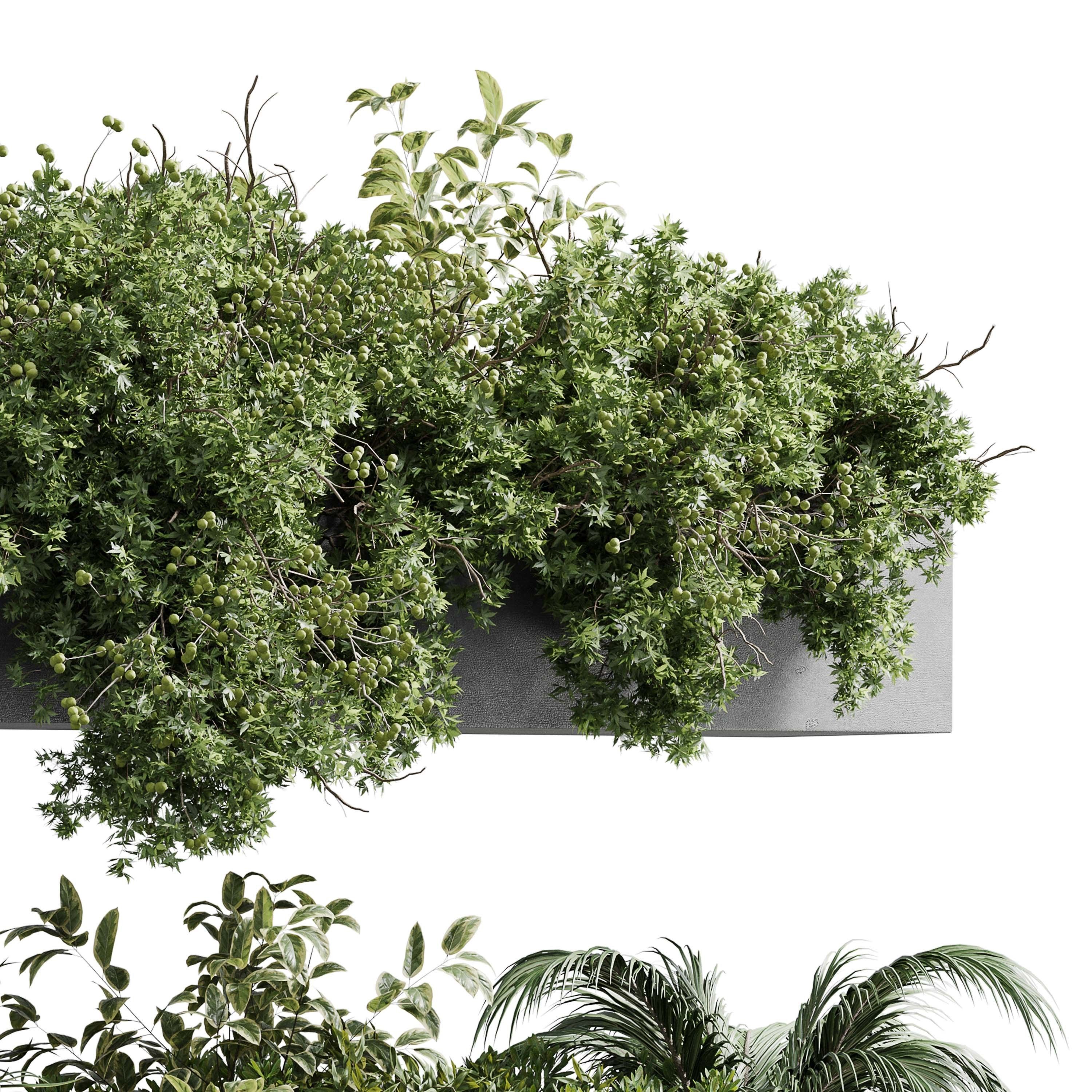 wall plant - hanging plants balcony plants outdoor plant  Low-poly 3D model_3