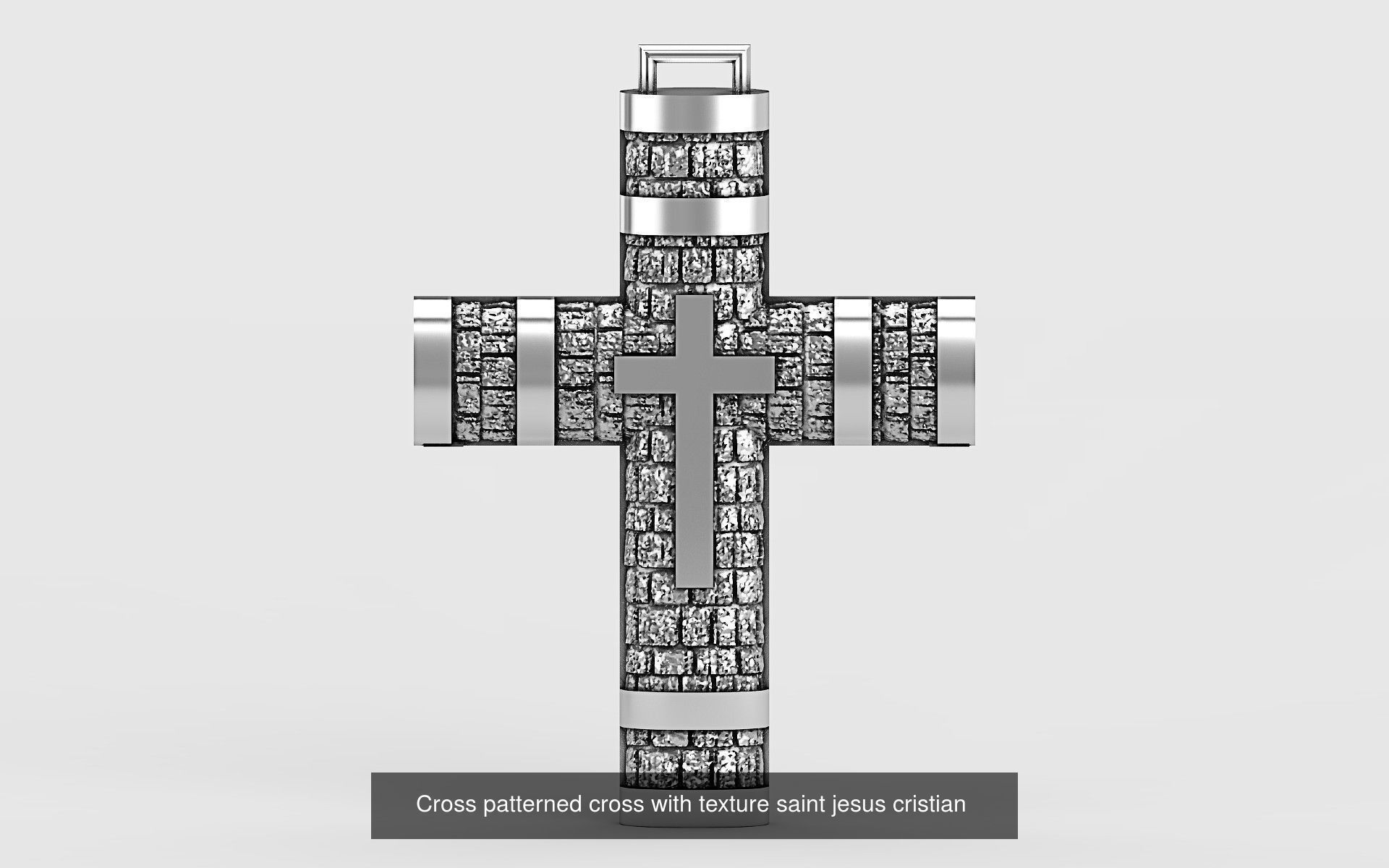 Cross patterned cross with texture saint jesus cristia 3D Model Collection_1