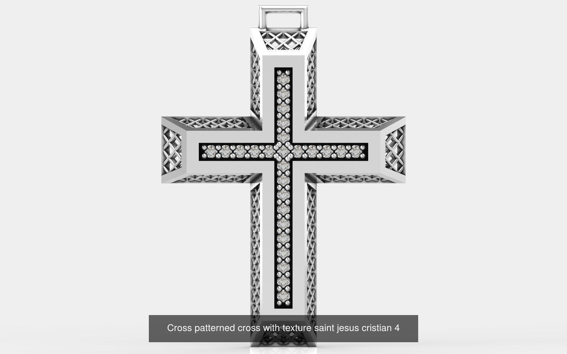 Cross patterned cross with texture saint jesus cristia 3D Model Collection_4