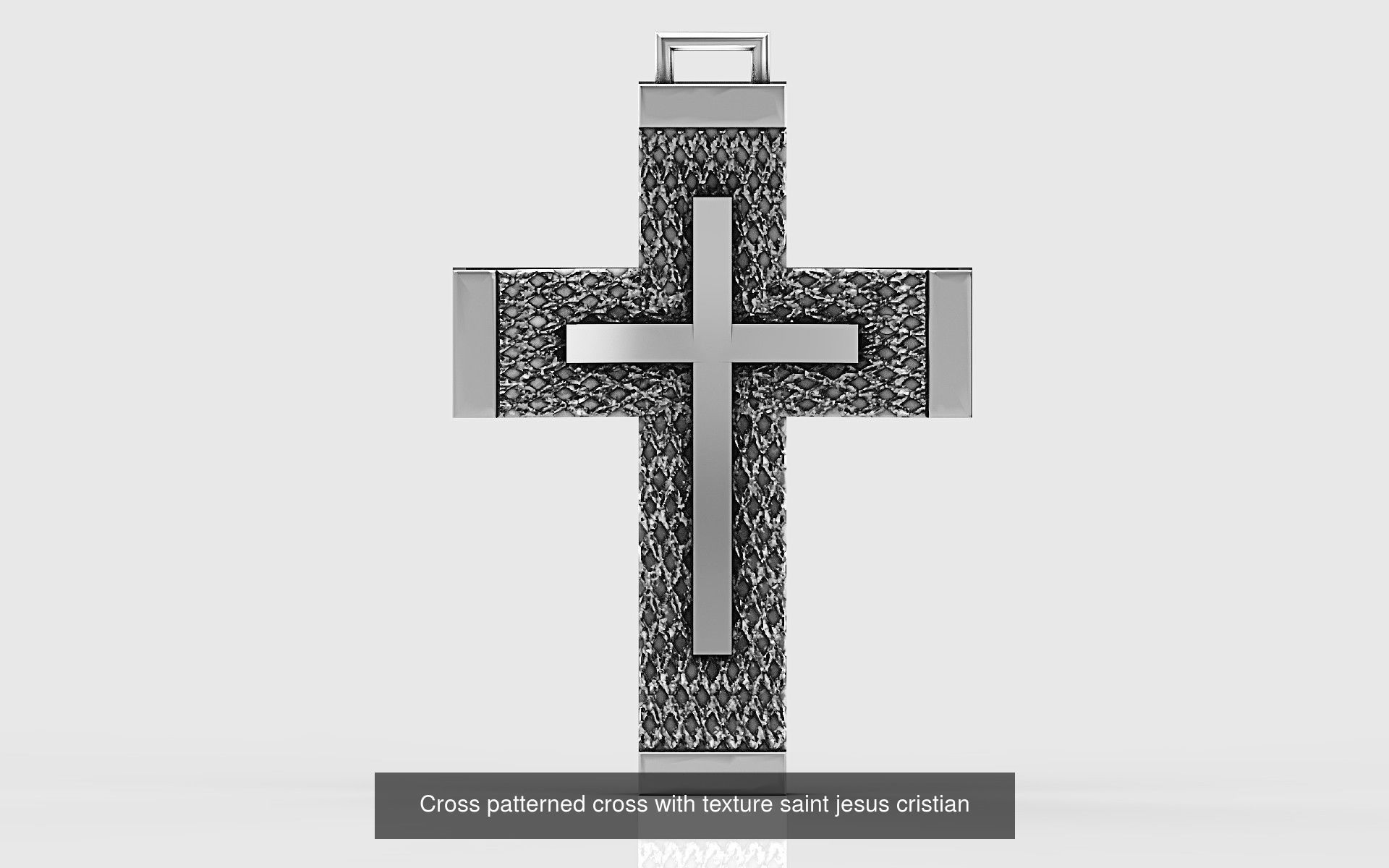 Cross patterned cross with texture saint jesus cristia 3D Model Collection_2