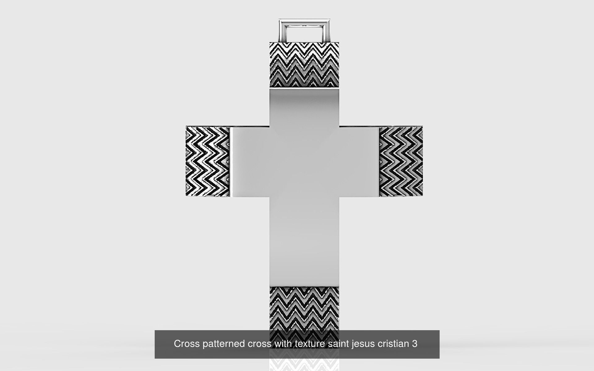 Cross patterned cross with texture saint jesus cristia 3D Model Collection_3