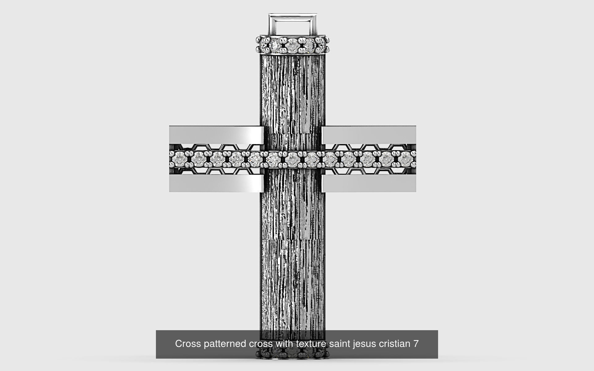 Cross patterned cross with texture saint jesus cristia 3D Model Collection_6