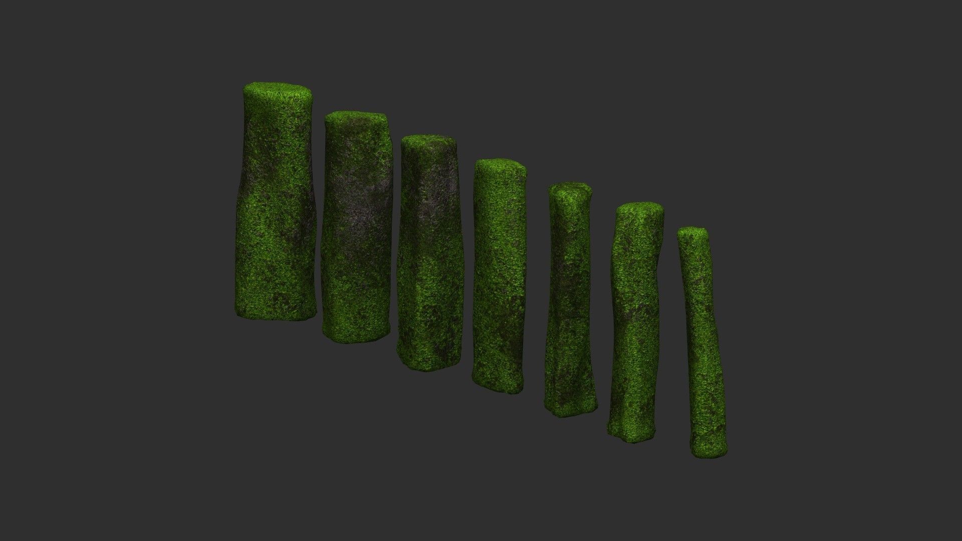Rock Pillars - Moss 2 Low-poly 3D model_4