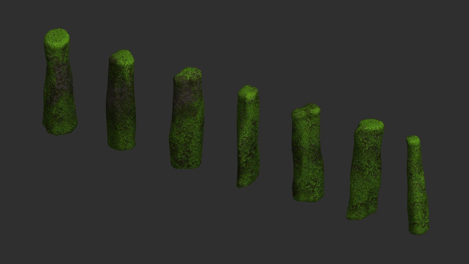 Rock Pillars - Moss 2 Low-poly 3D model_3