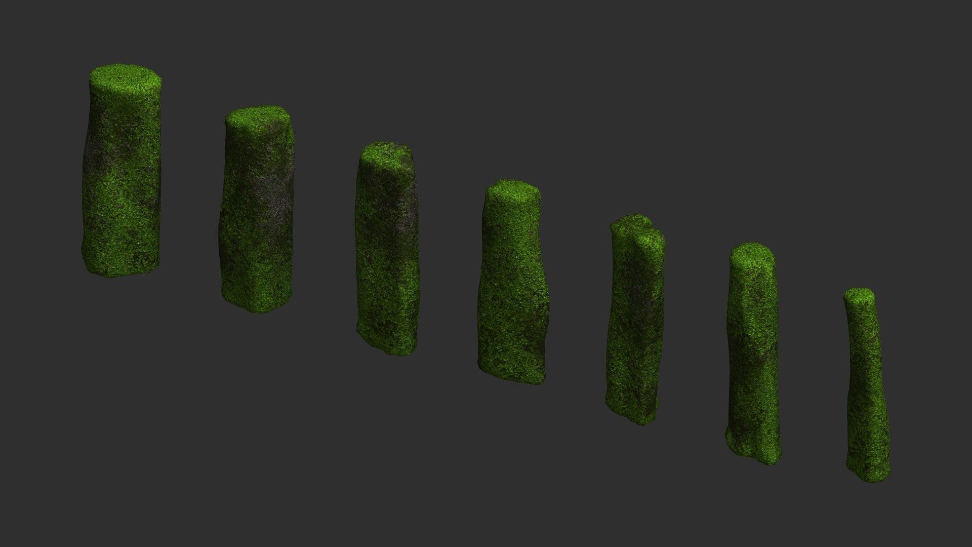 Rock Pillars - Moss 2 Low-poly 3D model_1