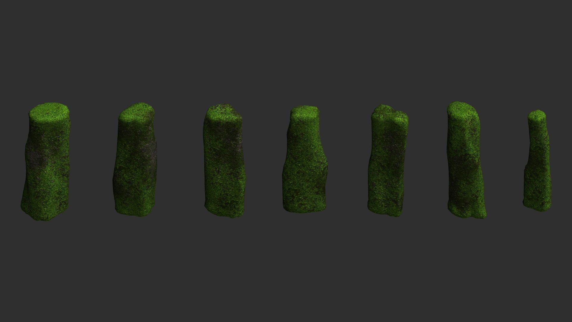 Rock Pillars - Moss 2 Low-poly 3D model_6