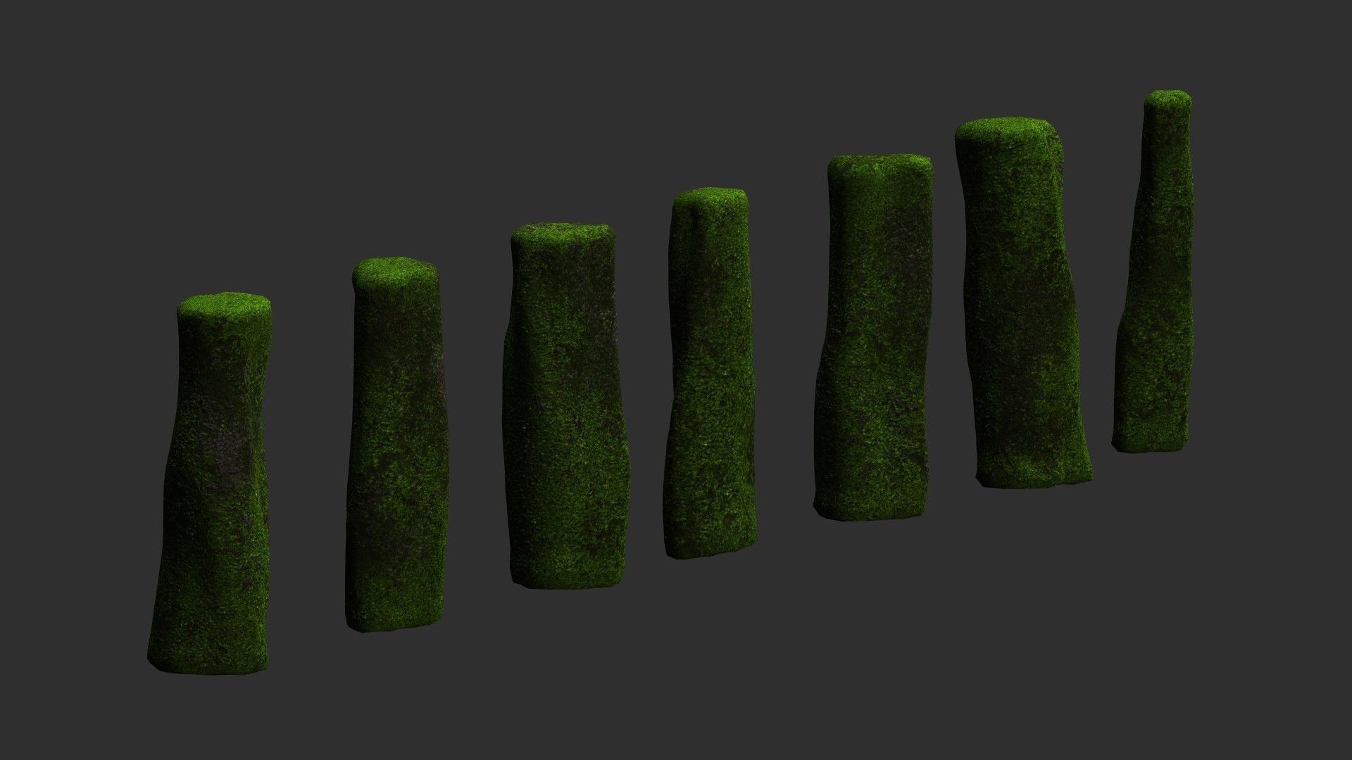 Rock Pillars - Moss 2 Low-poly 3D model_8