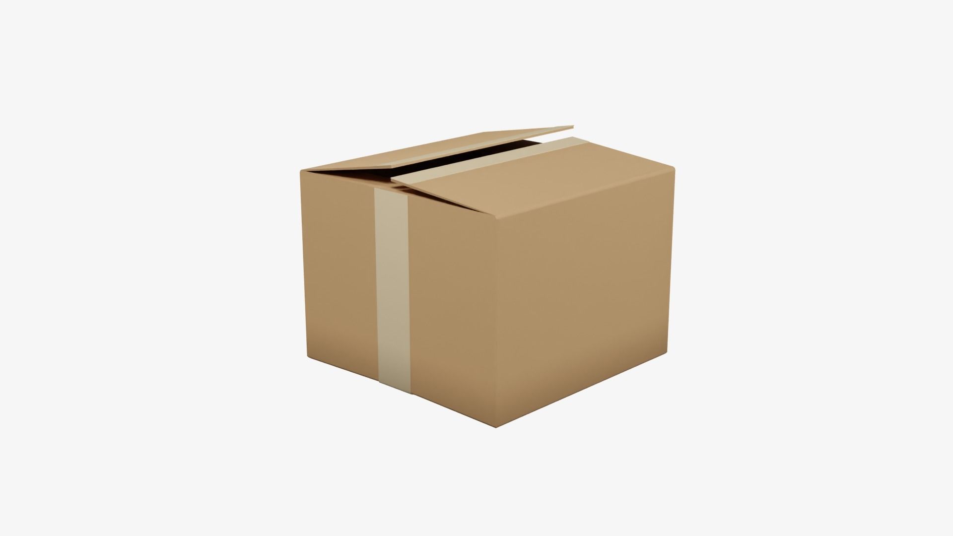 Low Poly Cardboard Box 3D Model Free low-poly 3D model_2