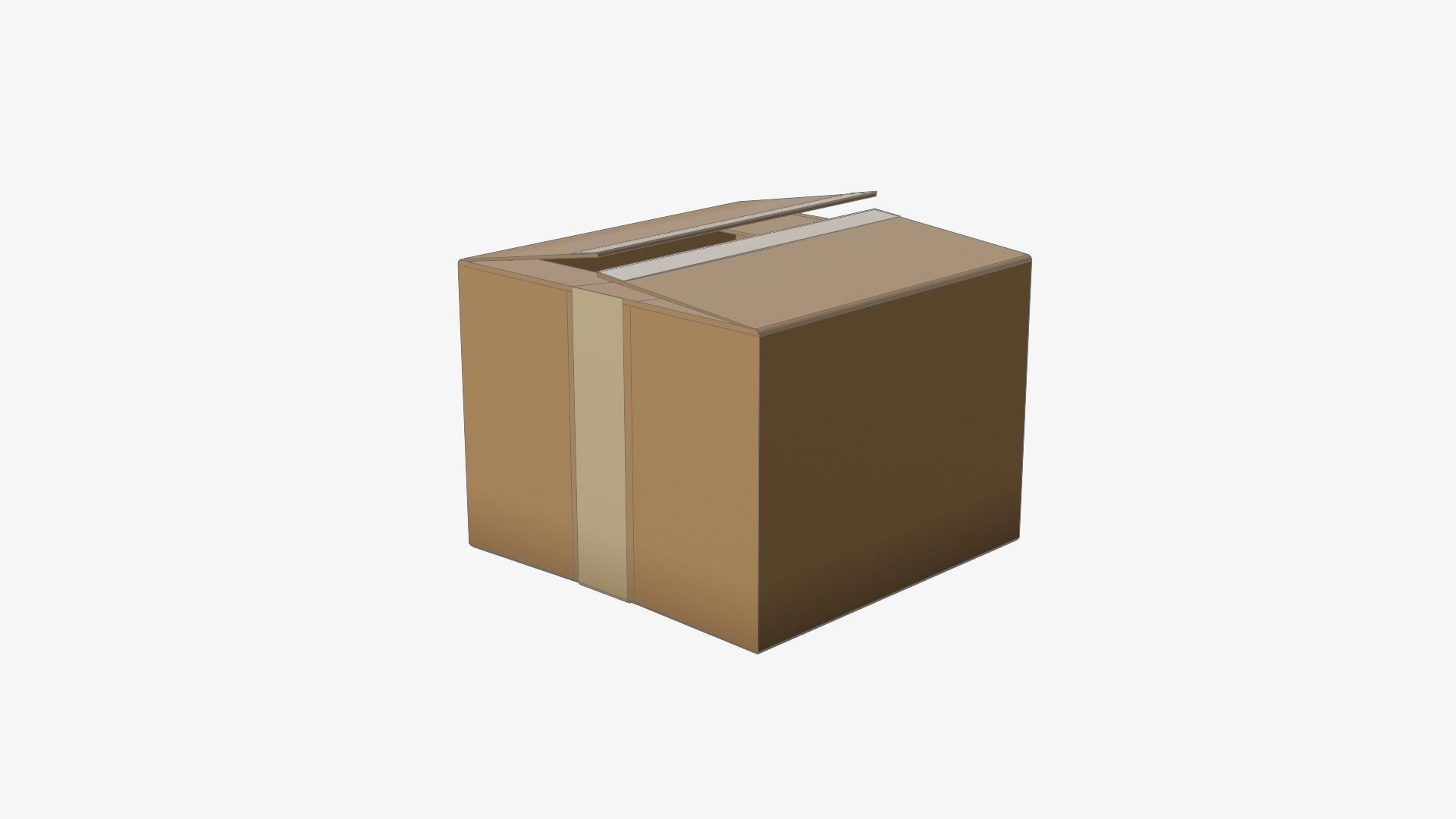 Low Poly Cardboard Box 3D Model Free low-poly 3D model_1