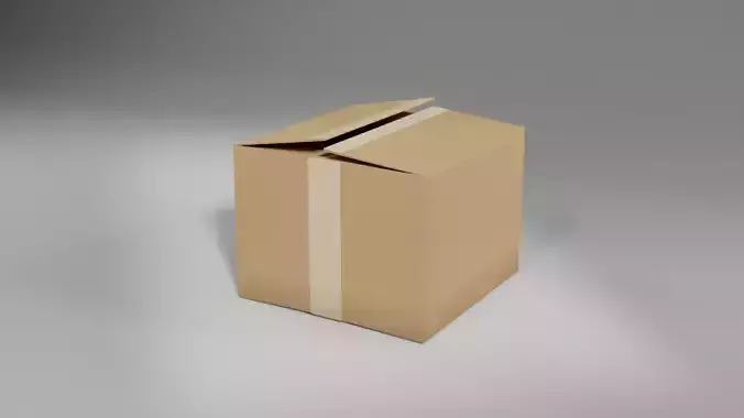Low Poly Cardboard Box 3D Model Free low-poly 3D model