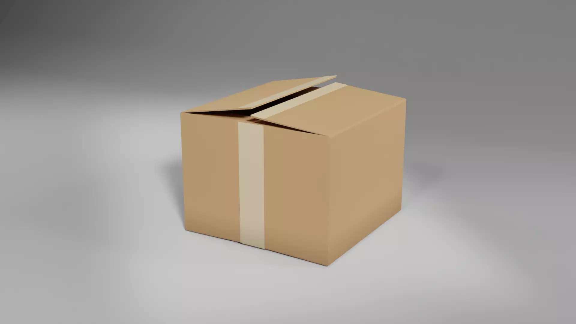Low Poly Cardboard Box 3D Model Free low-poly 3D model_0