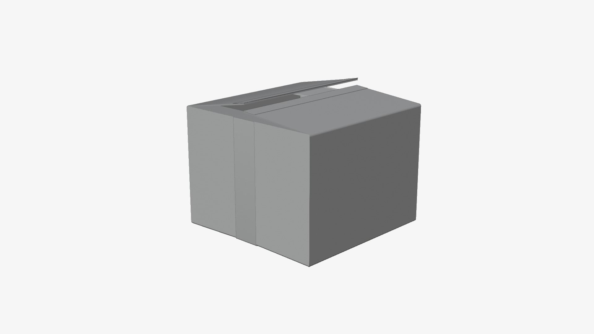 Low Poly Cardboard Box 3D Model Free low-poly 3D model_3