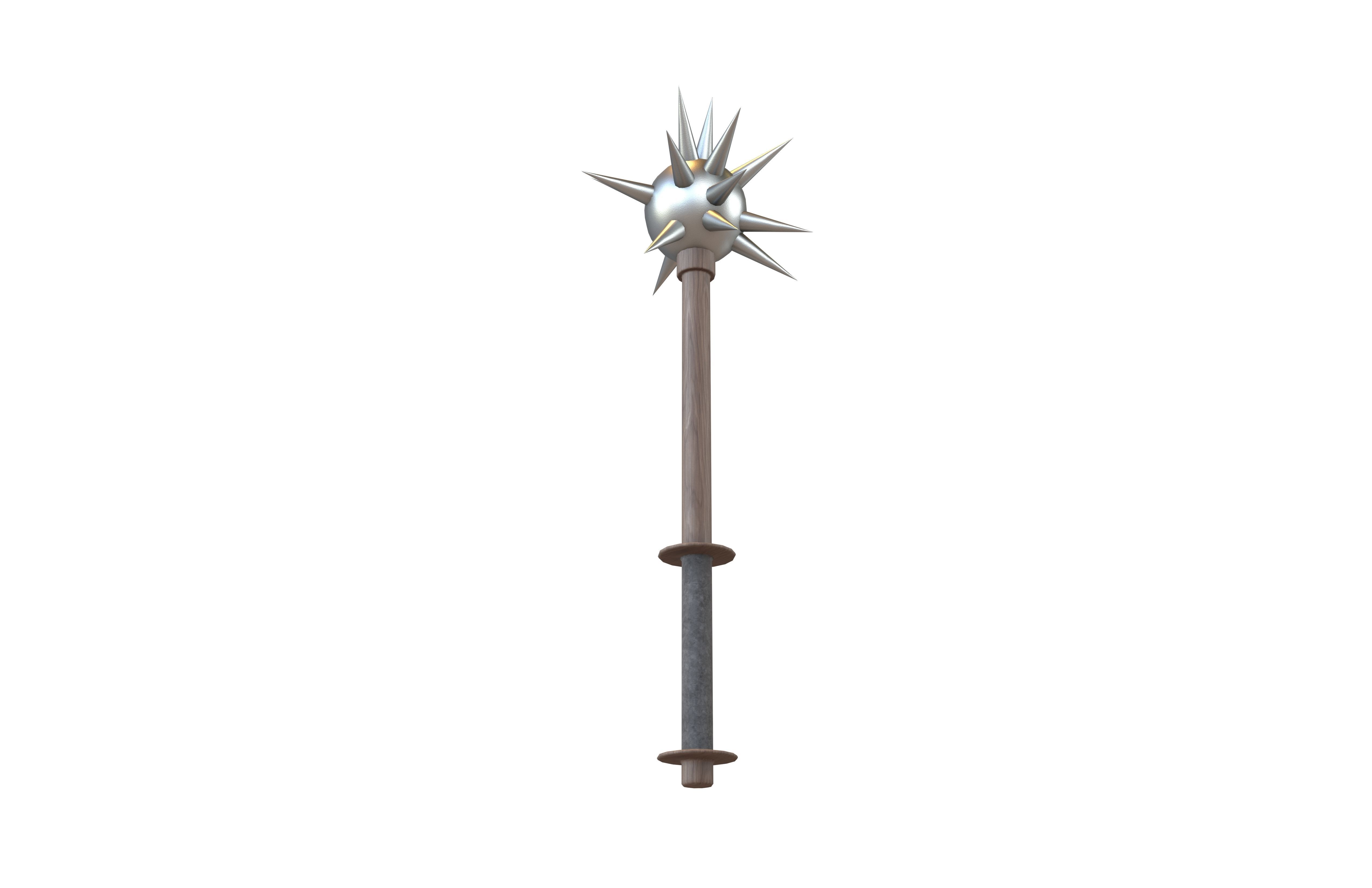 Morning Star Weapon v1 005 Low-poly 3D model_2