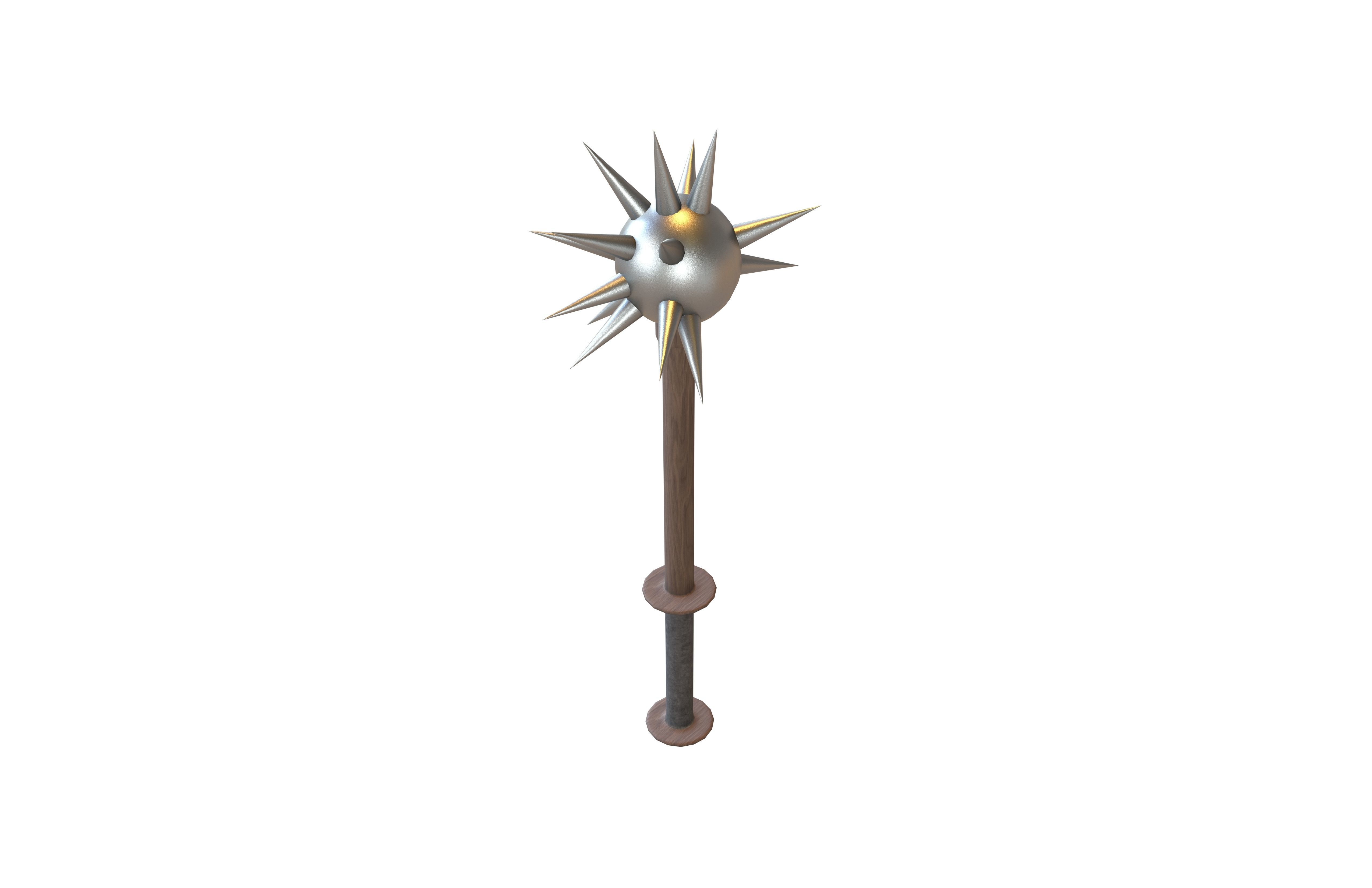 Morning Star Weapon v1 005 Low-poly 3D model_3