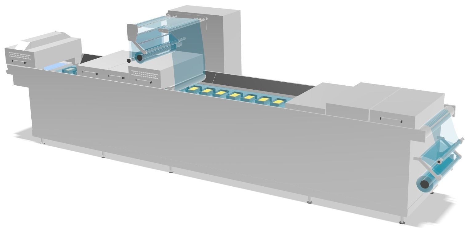 Thermoformer - Packaging machine Low-poly 3D model_7