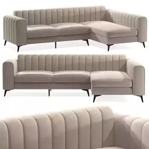 the sofa is a classic corner on the legs