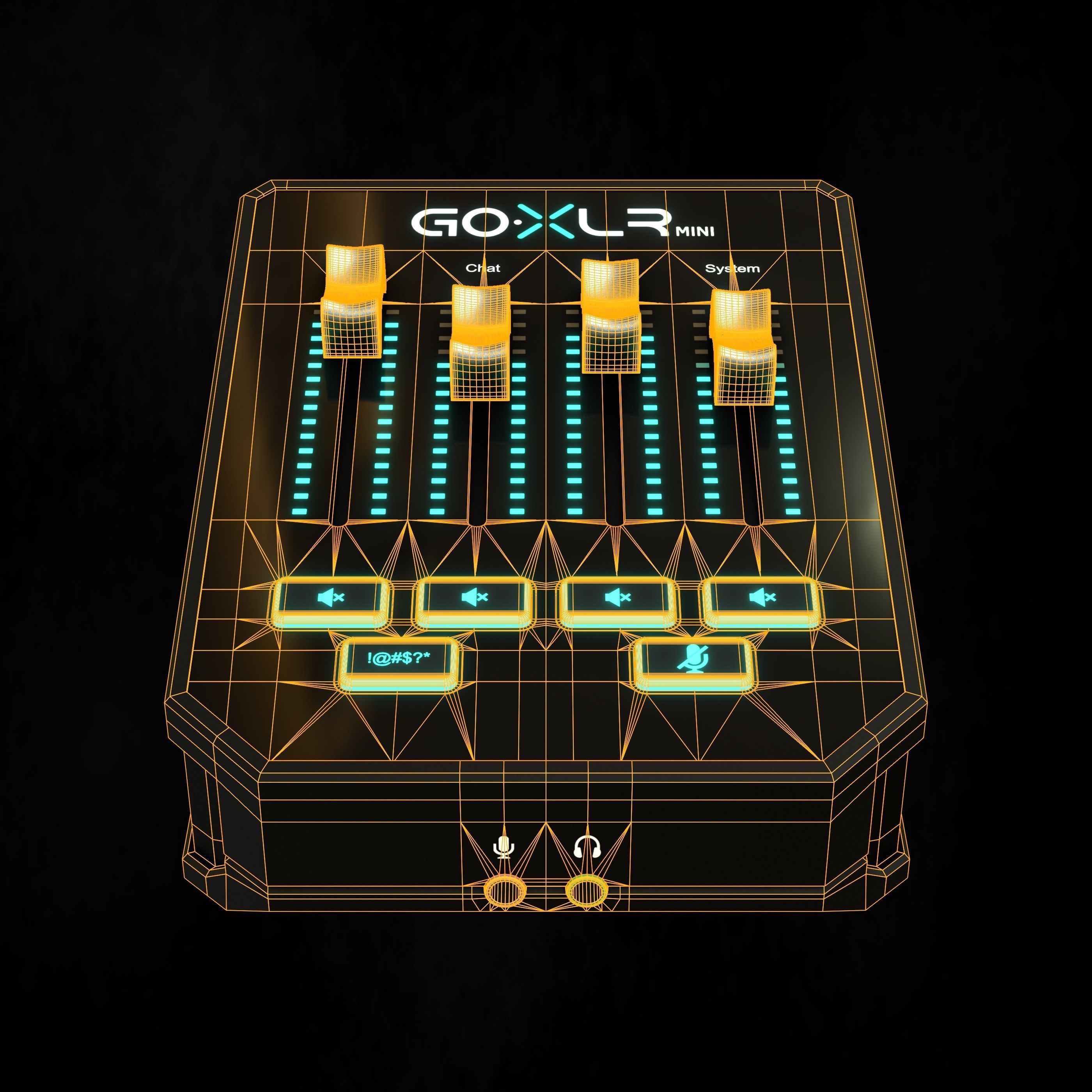 TC Helicon GoXLR Mini Low-poly 3D model_9