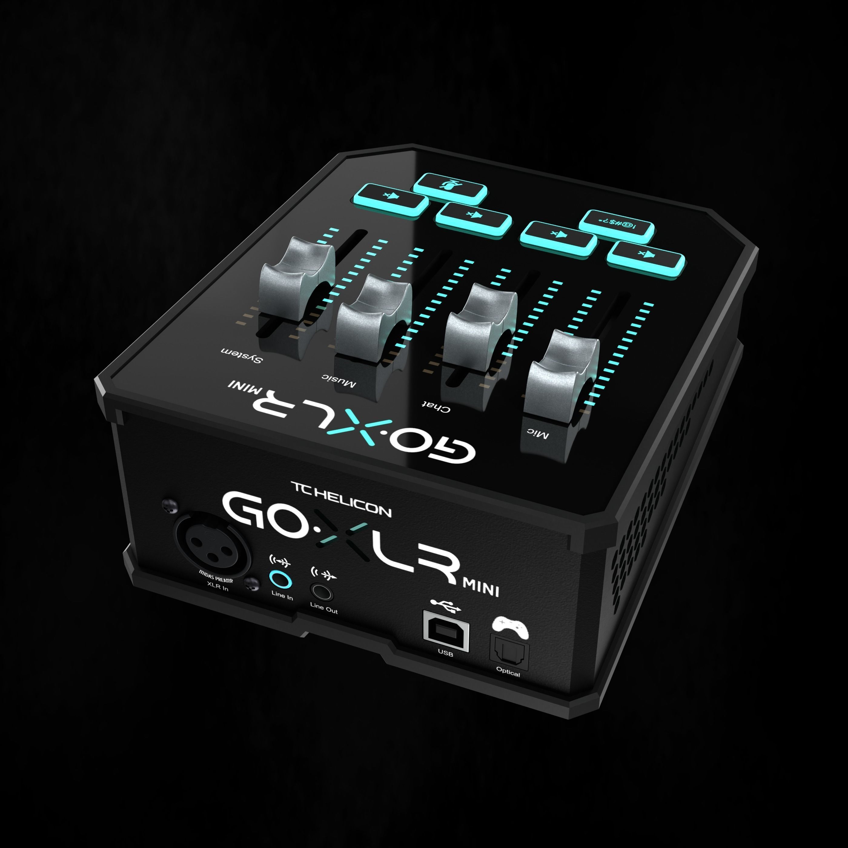 TC Helicon GoXLR Mini Low-poly 3D model_5
