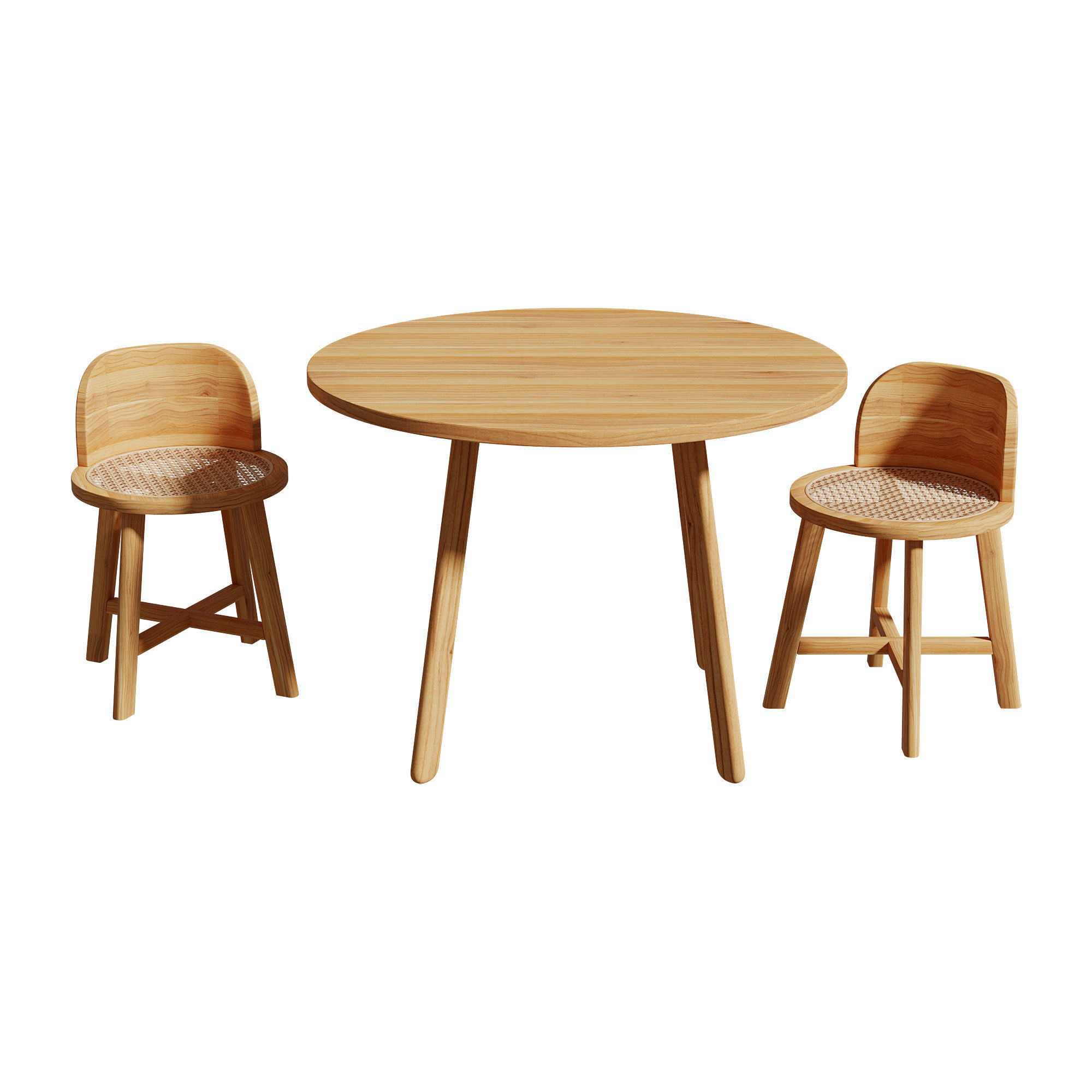 Kathyscove Quinns Junior Round Activity Wood Table Chairs Set 3D model_4