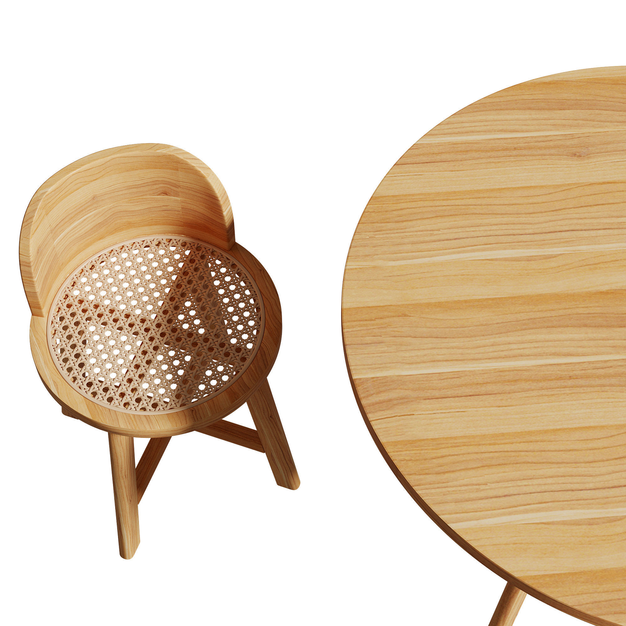 Kathyscove Quinns Junior Round Activity Wood Table Chairs Set 3D model_22