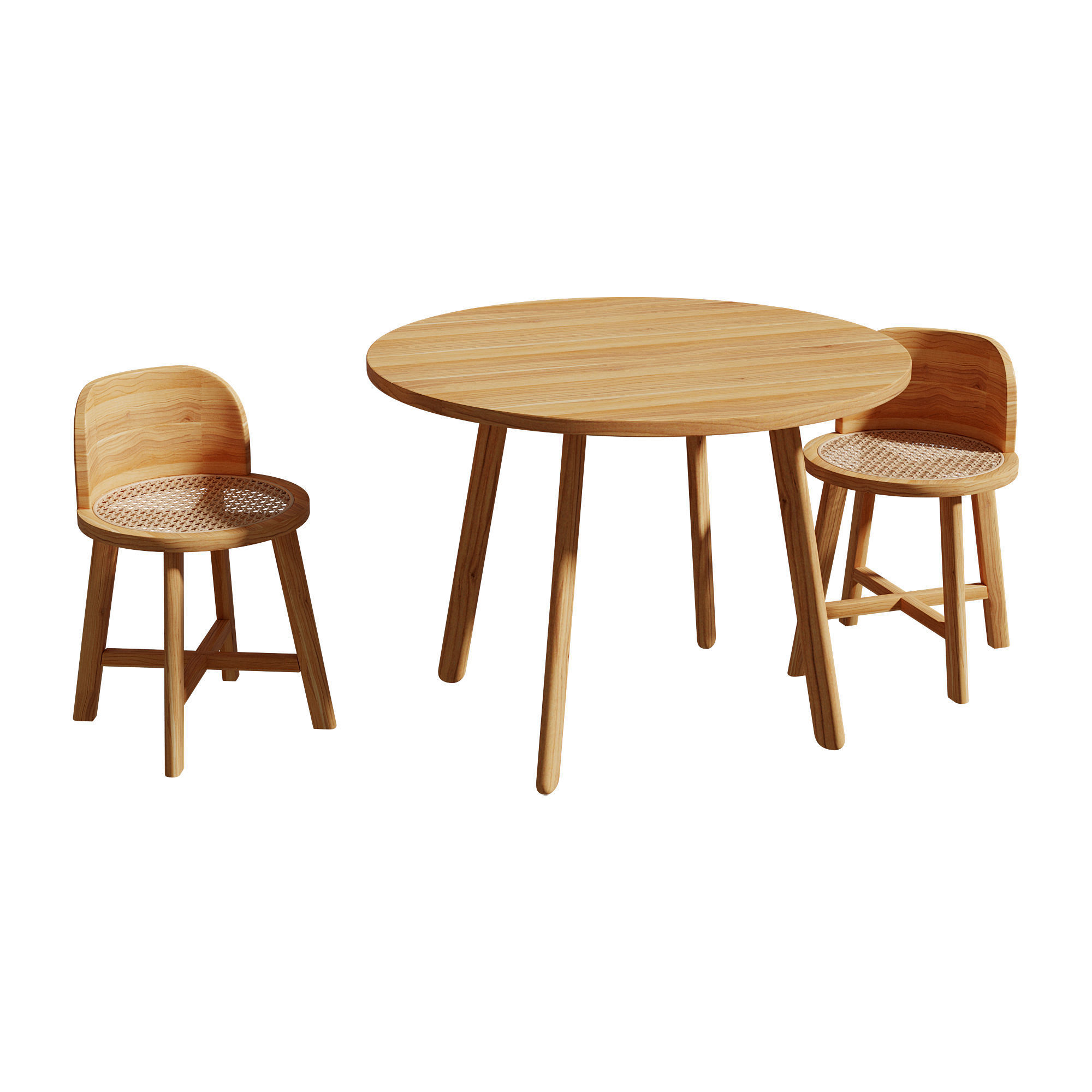 Kathyscove Quinns Junior Round Activity Wood Table Chairs Set 3D model_7
